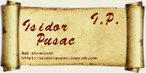 Isidor Pušac vizit kartica